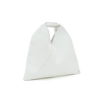 엠엠6 메종마르젤라 토트백 재패니즈 Japanese 미니 SB6WD0013 P4344 무지 삼각 틈새없는 천연가죽 소가죽 그레인레더 싱글핸드 스냅버튼개폐 핸드백 화이트T1003품