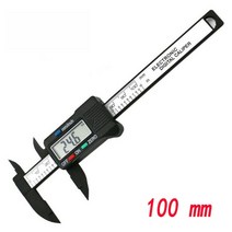 디지털 캘리퍼스 측정기 Oauee 150mm 100mm 6 인치 전자 디지털 탄소 섬유, 100mm 플라스틱