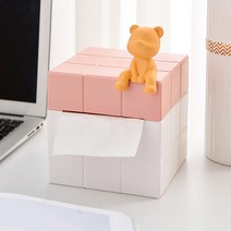 오산다 큐브 두루마리 휴지케이스, 핑크