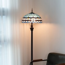 스테인드 글라스 2등 장 스탠드/램프포함, 마리골드(노란빛)