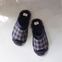럭셔러 체크무늬 작은발 남성 실내화 발망치슬리퍼 호텔 오피스텔 직장인선물 병원