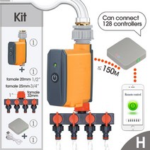 게이트웨이가있는 Zigbee 무선 관개 컨트롤러 스마트 워터 타이머 정원 호스 수도꼭지 전화 원격 제어 시스, [08] H