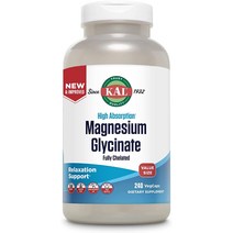 KAL Magnesium Glycinate New Improved Fully Chelated High Absorption Formula with BioPerine Bisglycinate Chelate for Stress Relaxation Muscle Bone Heal