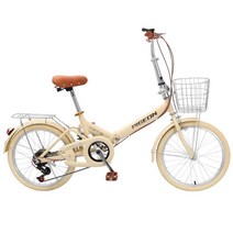 빵집자전거 여성용 클래식자전거 꽃바구니 통근 통학, 베이지 20인치