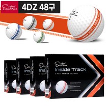 (4다즌 48구) 세인트나인 인사이드 트랙 3피스 골프공, 4다즌-화이트 오렌지라인, 4개, 12개입