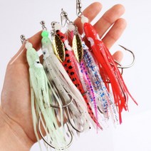 루어스팩토리 대구 바늘 왕꼴뚜기 쌍바늘 대구채비 대구지깅, 레드(블레이드없음)