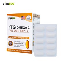 비타에코 노르웨이 에코알티지 rTG 오메가3 1202mg 60캡슐 2개월분, 1박스