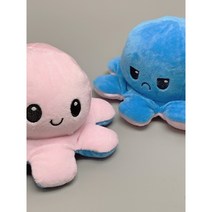 2개 세트 기분 전달 캐릭터 귀여운 문어 봉제 인형 양면 부부 연인 가족 언어 의사 소통 감정 표현 스마일 앵그리 화해 사과 친구 여친 남친 특이한 웃기는 재미있는 선물 추천