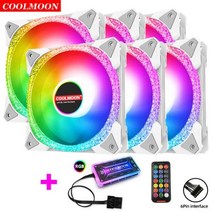 Coolmoon 120mm PC 케이스 RGB 팬 AS2 12V 6Pin LED 쿨러 게임 그래픽 비디오 카드 방열판 방산 컴퓨터 액세서리, [15] 6피스 with Standard, [01] Coolmoon 6Pin RGB, [01] Default