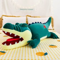 베개 벨벳 악어 인형 바디필로우 쿠션, 네이비, 100cm