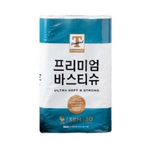 티 스탠다드 프리미엄 바스티슈 3겹 화장지 38m, 1팩, 30롤