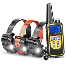 800m 전기 개 훈련 고리 애완 동물 원격 제어 방수 충전식 모든 크기의 충격 진동 소리에 대한 lcd 디스플레이 포함, 개 3마리, 나는 플러그