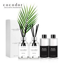 코코도르 화이트라벨 디퓨저 200ml X 2개 + 리필액 야자잎, 03_W디퓨저200ml/프렌치라벤더x2/003_리필200ml/프렌치라벤더x2+야자잎