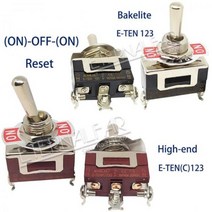 SPST 12MM 무거운 16A 250V AC ON-OFF-ON 2 3 4 6 12 핀 리셋 로커 토글 스위치 방수 부트 실버 접점, 06 E-TEN123 _ 01 Bakelite