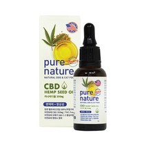퓨어네이쳐 CBD 햄프씨드 오일 카나비디올300mg이상 오메가3&6 강아지 고양이 분리불안 발작 염증 통증 스트레스 완화
