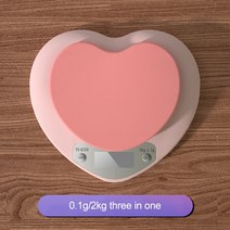 미세저울 5kg 1g 2kg 0.1g 고정밀 주방 저울 3 단위 g lb oz LCD 디지털 저울 하트 모양의 식품 핑크 전자 저울, Rechargeable 2kg0.1g