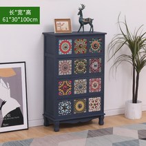 엔틱서랍장 복고풍 레트로 수납장 침실 미국 북유럽 꽃모늬 인테리어 캐비닛 원목, K