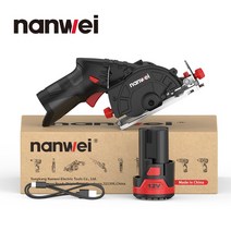 NANWEI 목재용 원형 톱 밀도 보드 두꺼운 단단한 절단 Tye C 충전 인터페이스 12V, NW5398-1C, 01 NW5398 1C