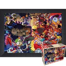 퍼즐피플 원피스 사황카이도 vs 오황루피 1000피스 직소퍼즐, 사황카이도 vs 오황루피 1000P 액자포함(우드블랙), 1000p, 퍼즐유액 포함