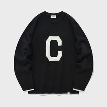 커버낫 니트 램스울 C 로고 크루넥 니트
