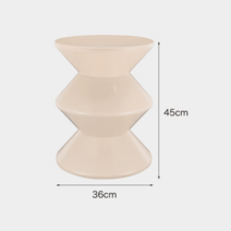 유니크 모래시계 스툴 사이드 테이블 협탁 낮은 의자 카르텔 6color, 아이보리 라지