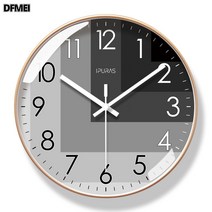 DFMEI 괘종시계 거실시계 심플 시계 괘종시계 무음소초 석영시계, 【초저음-블루종】6374-W 골드 프레임, 10인치