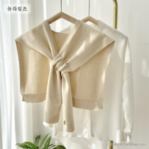 니트 숄 여 위에 백합 원색 스카프 4C663, 90cm, 살구색