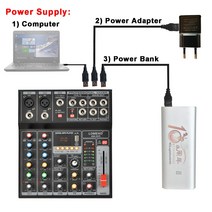 사운드 믹서 믹싱 LOMEHO AM-G05 휴대용 블루투스 USB 플레이 레코드 5 채널 PC 재생 기타 2 모노 1 스테, 01 EU Plug