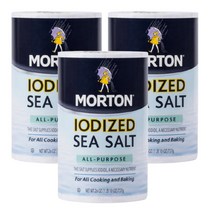 Morton 모튼 아이오다이즈드 씨 솔트 올 퍼페스 요오드 소금 All Purpose Iodized 10oz 737g 3개