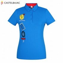 [까스텔바작] (여성) 스트레치 자수 포인트 카라 반팔 티셔츠_BG0MTS738_BL