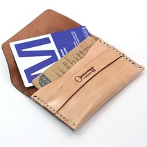 [명함원데이클래스] 로스킨 가죽공예 명함 카드 지갑 반제품 DIY 패키지 원데이클래스 (이태리 베지터블 소가죽), 1개, 민자 밤색