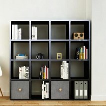 벽책장 좁은책장 틈새책꽂이 더크린 DIY 300 4 4 오픈 수납함 서재장, 블랙