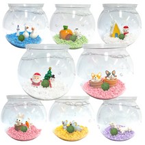 아쿠아유쥬 컴팩트 마리모 볼어항세트 피규어 바닥재 마리모 플라스틱어항, 07.고양이세트