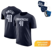 NOWITZKI 덕 노비츠키 NBA 반팔 티 셔츠 랜덤마스크 증정 댈러스 매버릭스 빅사이즈 농구 스웻 슈팅 져지