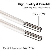 고품질 단일 헤드 난방 케이블 12V/24V 70W 304 스테인레스 스틸 3D 프린터, 02 24V