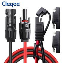 태양열 설치 태양광 패널 Cleqee SAE 플러그 커넥터 MC-4 태양 확장 케이블 2 핀 배터리 10AWG DC 60cm Sae 솔라 트레일러