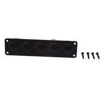 라운드 대시 로커 토글 스위치 패널 12-24V 5 구 파란색/빨간색/녹색 LED RV 보트 요트 해양 버스 캠핑 등 IP67 방수, [02] 파란