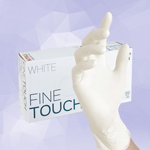 파인터치 화이트 니트릴장갑 라텍스 일회용 쉐프 요리 미용 세차 장갑, 100매입