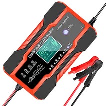 스마트 차량용인버터 소형 12v 24v 220v EAFC-240W 배터리 충전기 12V 12a 자동차 충전 7 단계 펄스 수리 AGM 젤 습식 납산 LCD 디스플레이, [02] 12 to 24V 10A Red, 1개