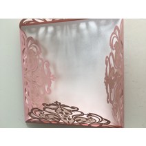 1X 샘플 초대 카드 실버 로즈 골드 윤기 나는 레이저 컷 청첩장 결혼 초대 인사말 카드 생일 파티, 비핑크, 사진으로