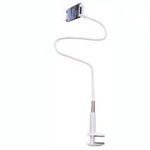 아침과저녁 태블릿 스마트폰 집게형 거치대 128cm 화이트, 화이트 1개