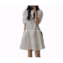 화이트 캉캉 바스락 키작녀 원피스 흰색 반팔 미니 캐주얼 바캉스 청소년 10대 20대 코디