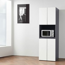 Sunshine 전자레인지 수납장 렌지대 컬러풀 주방 서랍장 양문서랍 선반 600, 올화이트