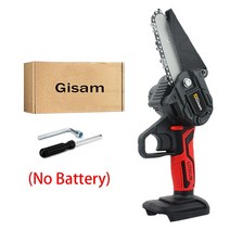 기계톱 GisamMakita 18V 배터리 사용 미니 무선 전기톱 4 인치 과일 가지 원예 전동 공구, 03 No Battery Red