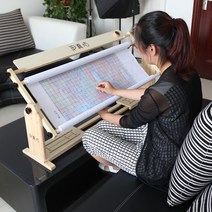 좌식수틀 스탠다드 멀티 십자수 선반 원목 폭 조절 가능, 단일