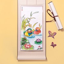 민화 전통 고급 족자 만들기 재료, 책가도