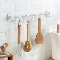 화이트 접착식 조리도구 정리 걸이 2type, 화이트 조리도구 걸이 8p용