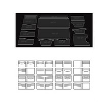 원데이클래스 가죽공방 카드지갑만들기 13 개대 투명 아크릴 지갑 스텐실 세트 템플릿 가죽 공예 diy 키트 디자인 가죽 도구 만들기 금형, yjc-17