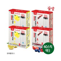 꽃샘 콤부차 1선택 2곽 총40개입 레몬 세븐베리 보틀증정 코스트코꼼부 또와몰53, 레몬2곽