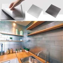 접착식 스텐 타일 벽 데코 타일 셀프 리모델링 벽데코 타일 주방 셀프 인테리어 25평 아파트 꾸미기 100, 체크블랙